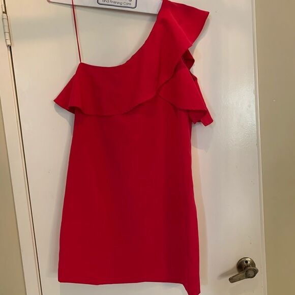 Charles Henry,Ruffle One-Shoulder Dress Primrose - Picture 4 of 8